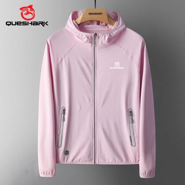 Queshark-Chaqueta reflectante para mujer, de secado rápido, ultrafina, ultraligera, UV UPF50 +, protección solar, chaqueta para ciclismo, deportes al aire libre, abrigo de piel para correr