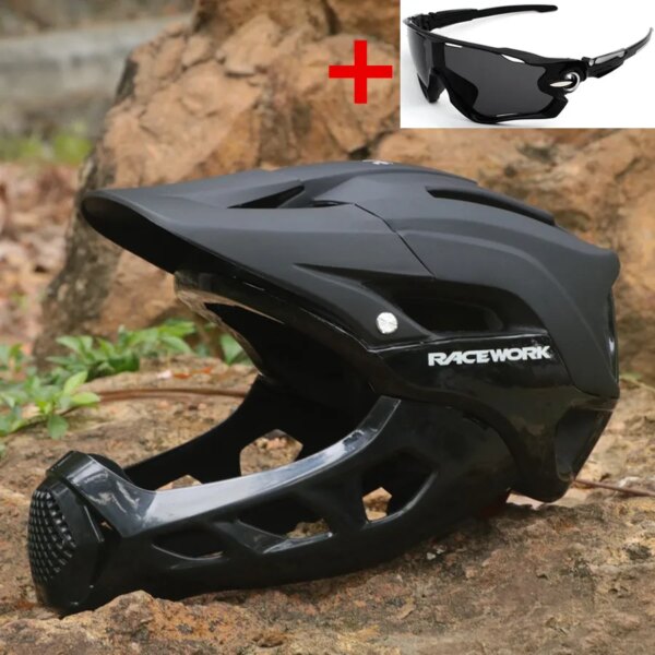 Casco de ciclismo de cara completa para carreras, casco integral para bicicleta de montaña y campo traviesa, cascos de seguridad para deportes extremos para hombre