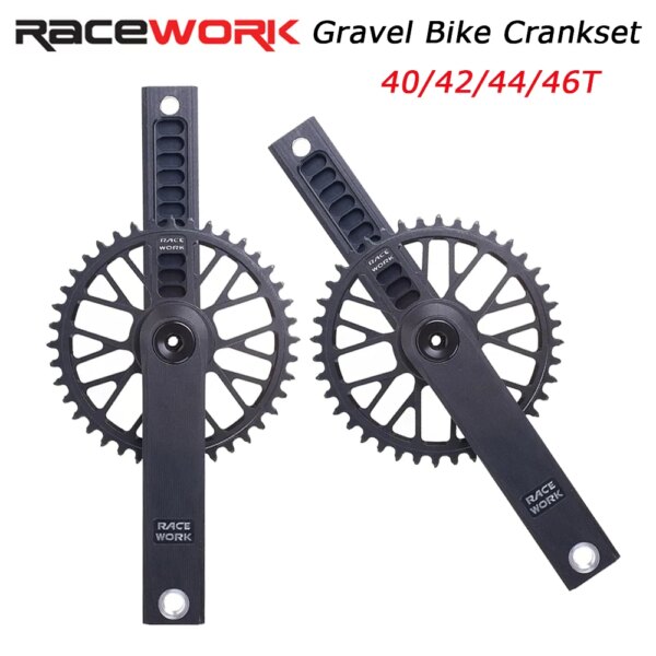 RACEWORK-platos y bielas para bicicleta de carretera, de grava, GXP, CNC, 170mm, manivela hueca para bicicleta, 40/42/44/46T, Compatible con velocidad 9/10/11/12