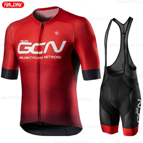 RAUDAX GCN equipo de ciclismo profesional 2023, ropa de ciclismo de verano para hombre, ropa de ciclismo de montaña de manga corta, Jersey de triatlón 2023