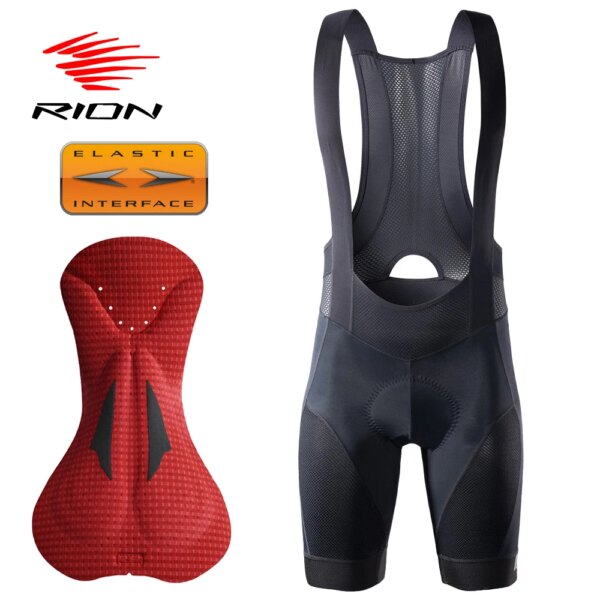 RION-pantalones cortos con pechera para ciclismo para hombre, ropa interior para bicicleta de verano, cojín con interfaz elástica, medias acolchadas 3D para bicicleta de montaña y descenso