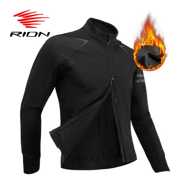 RION-Chaqueta de ciclismo para hombre, abrigos térmicos de invierno, cortavientos de lana, ropa impermeable para bicicleta de montaña, chaquetas para motocicleta, 5 ℃-18 ℃