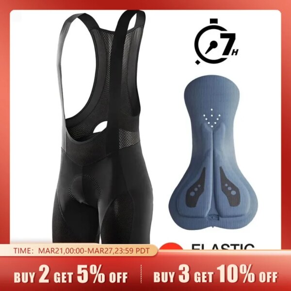 RION hombres ciclismo Bib Shorts 7 horas ropa de bicicleta MTB ropa de bicicleta de carretera interfaz elástica París HP hombres mujeres medias acolchadas