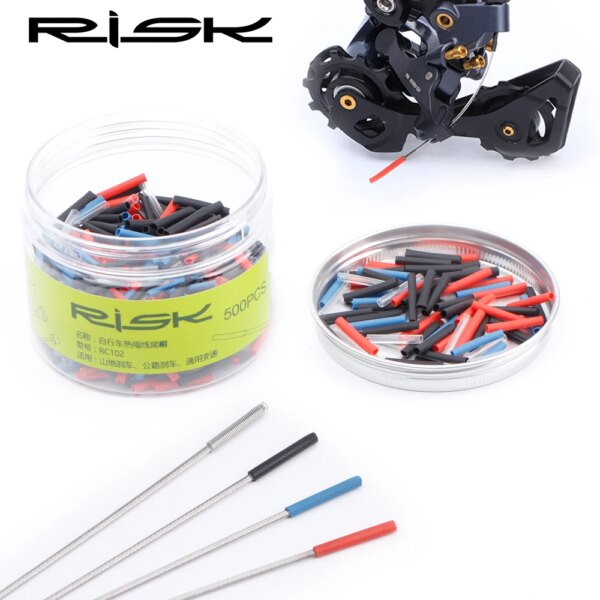 RISK 20 piezas tapas de extremo de Cable de bicicleta termorretráctiles, palanca de cambios para bicicleta ultraligera, puntas de Cable interno, tapa de extremo de Cable, puntas de Cable de freno, prensas