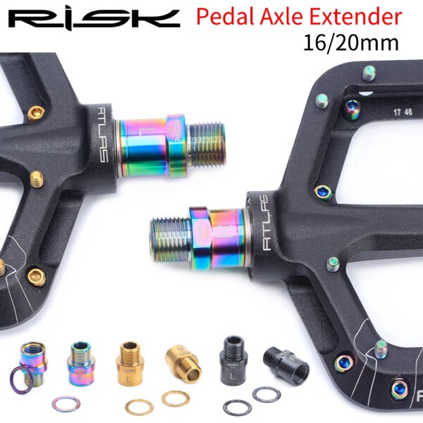 RISK-eje de extensión de Pedal de bicicleta, Pedal de bloqueo de bicicleta de carretera, eje de extensión de Pedal plano, extensor de manivela de eje de extensión de Pedal central