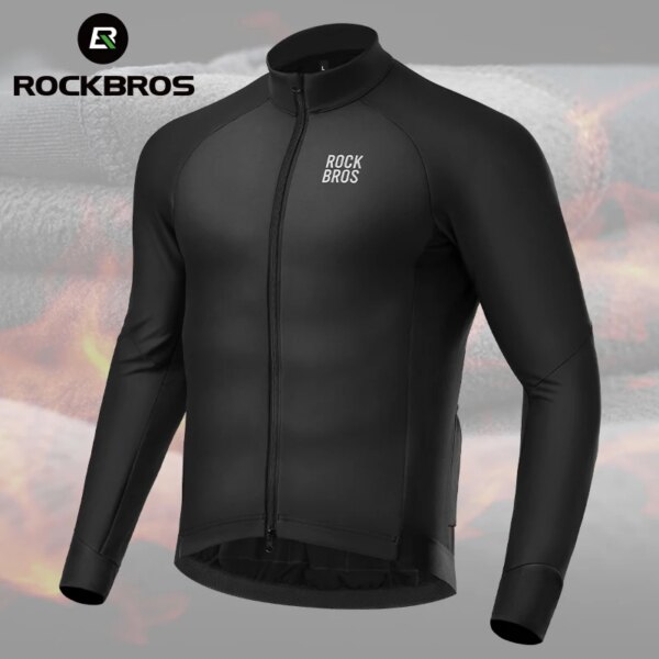 ROCKBROS Otoño Invierno chaqueta de ciclismo de lana impermeable a prueba de viento calentador térmico chaquetas de bicicleta ropa deportiva MTB abrigos para bicicleta de carretera