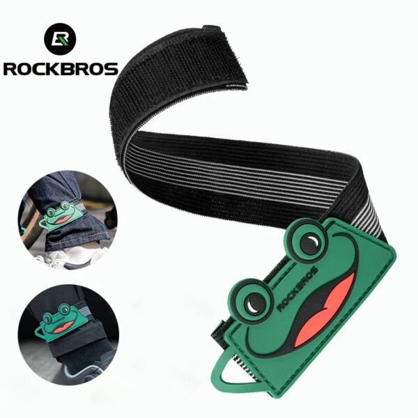 ROCKBROS-correa para pierna y tobillo para bicicleta, banda con Clip para pantalones, muñequeras para exteriores, correa con Clip, vendaje de seguridad, equipo de ciclismo