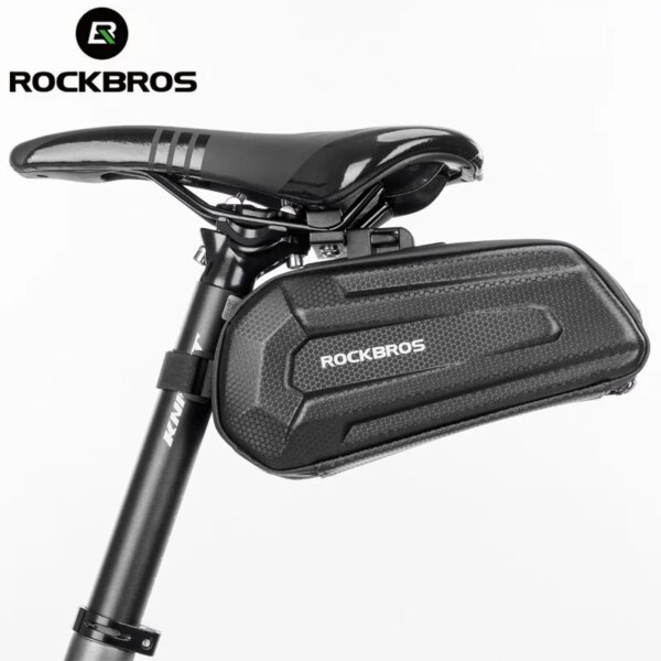 ROCKBROS-bolsa para bicicleta, bolsa para SILLÍN de ciclismo, tija de sillín de liberación rápida, impermeable, gran capacidad, a prueba de golpes, accesorios para bolsa trasera de bicicleta