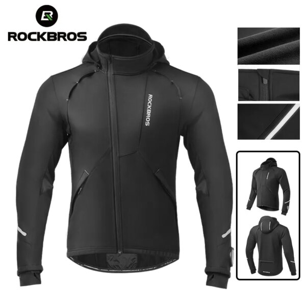 ROCKBROS chaqueta de bicicleta ropa de ciclismo de invierno ropa térmica de lana de manga larga ropa de ciclismo ropa deportiva a prueba de viento más cálida