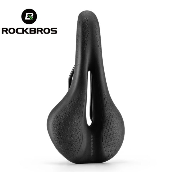 ROCKBROS-sillín de bicicleta con absorción de impacto, asiento de carreras, asiento de bicicleta hueco transpirable, asiento de espuma impermeable para bicicleta de ciclismo