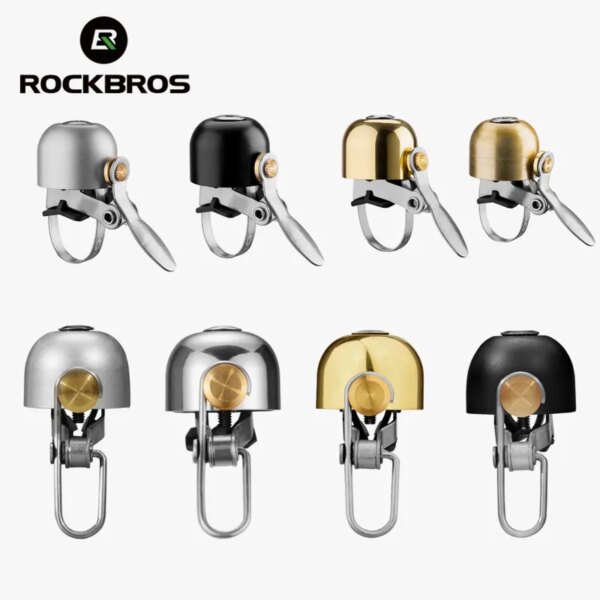 ROCKBROS-timbre para bicicleta, timbre clásico Retro para bicicleta, sonido claro, calidad, alarma de advertencia de seguridad para carretera de montaña, campanas para bicicleta