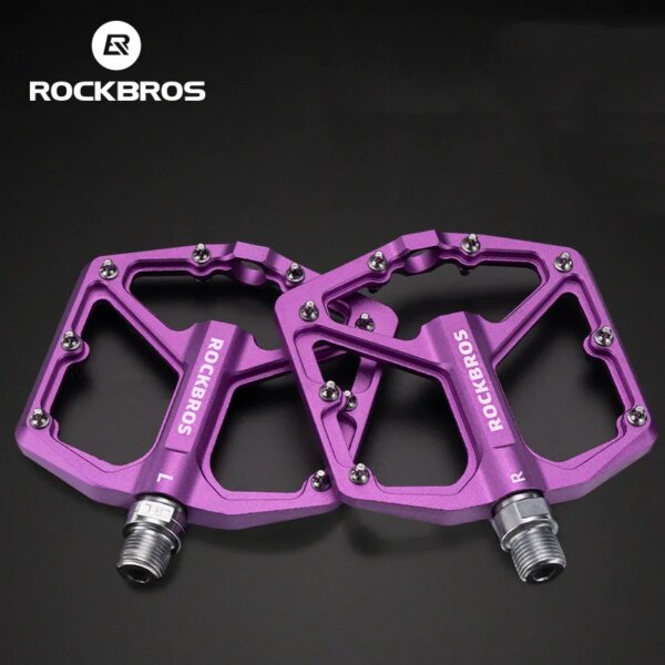 Pedales de bicicleta ROCKBROS, pedales de bicicleta antideslizantes de aleación de aluminio, rodamiento sellado ultraligero, Pedal de ciclismo de montaña y carretera MTB de una sola pieza