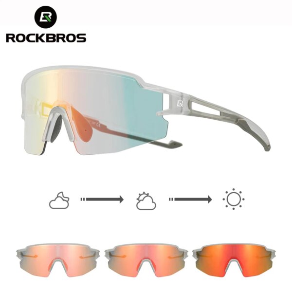 ROCKBROS gafas de ciclismo fotocromáticas lentes polarizadas gafas de bicicleta protección UV400 gafas de sol MTB gafas de bicicleta de carretera