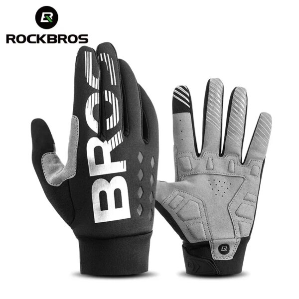 ROCKBROS-guantes de ciclismo con pantalla táctil, resistentes al agua, térmicos y cálidos, equipo deportivo para invierno y otoño