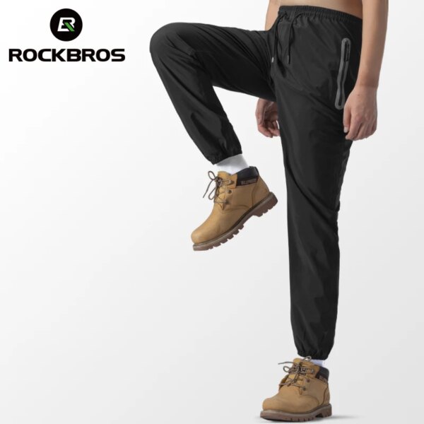 Pantalones de ciclismo ROCKBROS impermeables para hombre y mujer, pantalones transpirables, pantalones para bicicleta, ropa antisudor, pantalones elásticos deportivos para Fitness