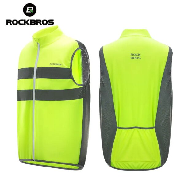 ROCKBROS ciclismo chaleco reflectante malla ventilación seguridad chaleco motocicleta chaleco MTB montar transpirable sin mangas ropa de bicicleta