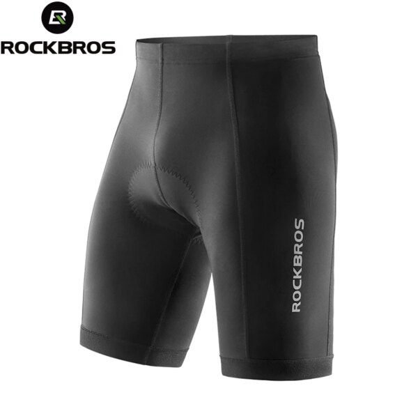 Pantalones cortos de ciclismo ROCKBROS, pantalones cortos transpirables de secado rápido con absorción de sudor para bicicleta MTB, pantalones deportivos para carretera, pantalones cortos con almohadilla de esponja a prueba de golpes para bicicleta