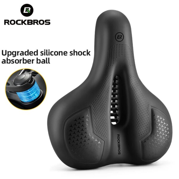 ROCKBROS MTB bicicleta sillín carril hueco transpirable absorción impermeable suave cómodo esponja Casual Ciclismo de Carretera asiento