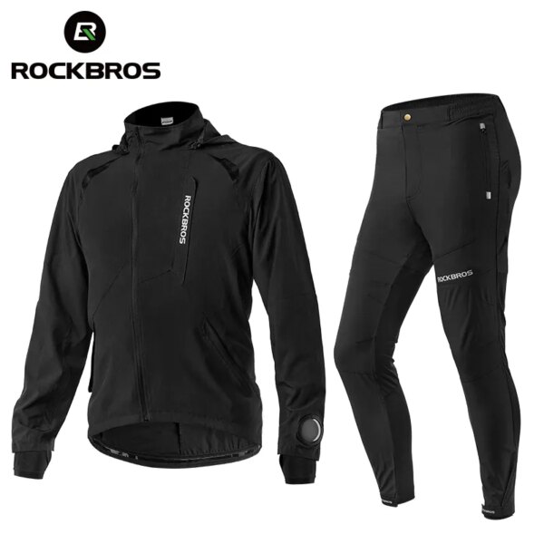 ROCKBROS-Conjuntos de ropa de ciclismo para hombre, chaqueta de ciclismo transpirable, cómoda, delgada, Unisex, traje deportivo a prueba de viento para exteriores, primavera y otoño