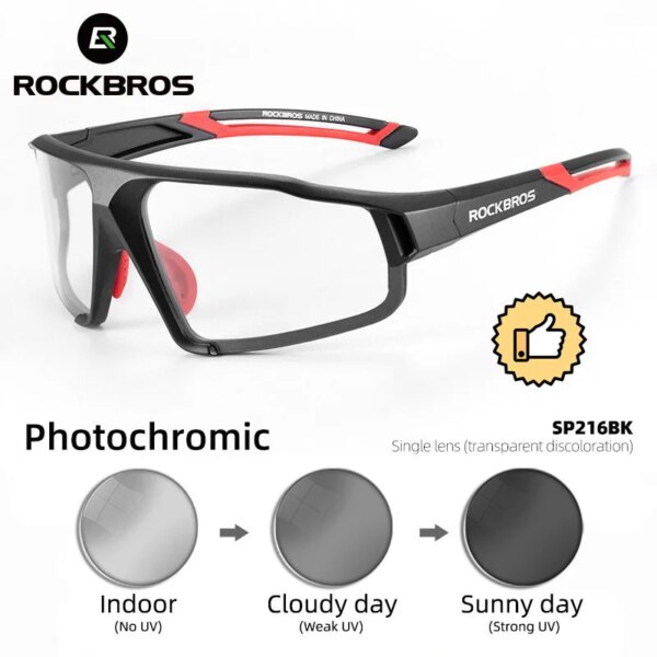 ROCKBROS gafas fotocromáticas para bicicleta, gafas para ciclismo, gafas de sol para deportes al aire libre, gafas de protección para Ciclismo de Carretera MTB