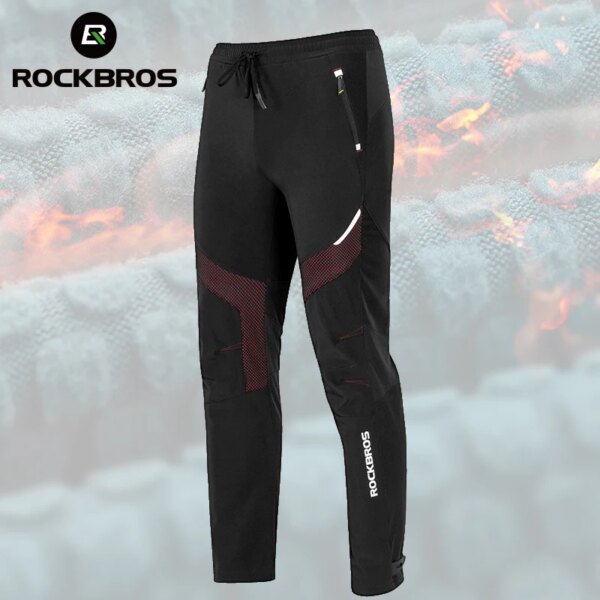 ROCKBROS-pantalones para ciclismo de invierno para hombre y mujer, impermeables, a prueba de viento, de longitud completa, deportivos, térmicos y cálidos, largos para Ciclismo de Carretera de montaña