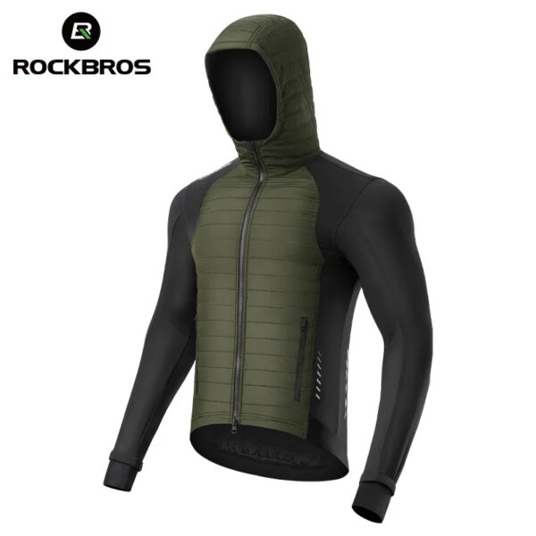 ROCKBROS-Camiseta de Ciclismo de invierno, chaqueta ultraligera de manga larga, ropa de bicicleta, abrigo térmico resistente al forro polar