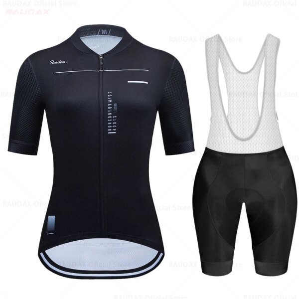 Raudax-ropa de ciclismo para mujer, ropa de ciclismo de equipo Better Rainbow 2024, ropa de ciclismo de manga corta, conjuntos de bicicleta de carretera de verano 2024