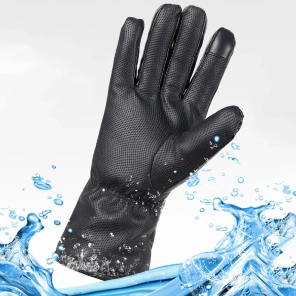 Guantes calefactables recargables, 3 niveles de temperatura, guantes calefactores impermeables, guantes para clima frío para motocicleta al aire libre, esquí y ciclismo