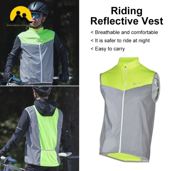 Chalecos reflectantes para Ciclismo para hombre, camisetas deportivas sin mangas para Ciclismo, chaleco transpirable a prueba de viento para bicicleta de carretera, abrigo de viento para bicicleta de montaña