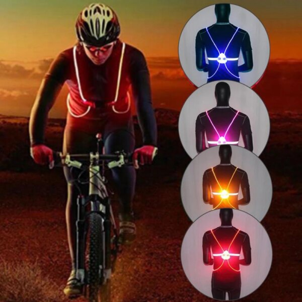 Chaleco reflectante LED Flash para conducir, alta visibilidad, ciclismo nocturno, correr, montar, actividades al aire libre, chaleco de seguridad iluminado para bicicleta