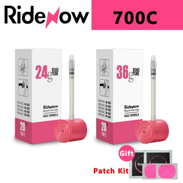 RideNow TPU 700C cámara de aire para bicicleta de carretera 700x18 23 25 28 32 35 37 40 47 válvula francesa para neumático de bicicleta 45/65/85 Bike27.526x1.5 1,75 1,9