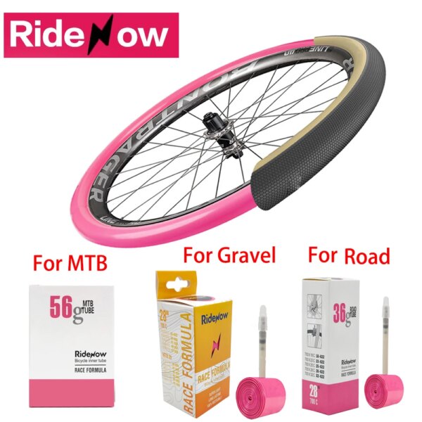 RideNow bicicleta ultraligera TPU tubo interior 700 X18 32 carretera 27 28 29 pulgadas MTB bicicleta 700x32C 35 38 40 42 45 47C bicicleta de grava