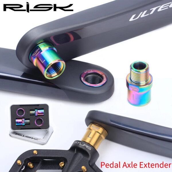 Extensores de pedales de bicicleta de titanio Risk, 16mm/20mm, extensión de pedales de luz para bicicleta de montaña, estirados con junta, Pedal de bicicleta de carretera