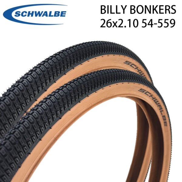 SCHWALBE BILLY BONKERS 26x2,10 neumático de bicicleta neumático de alambre de acero para MTB Dirt Jump borde marrón 54-559 piezas de neumáticos de bicicleta de ciclismo