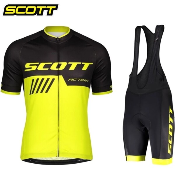 SCOTT-Conjunto de Jersey de Ciclismo para hombre, Ropa de Ciclismo transpirable, uniforme de bicicleta de montaña, Ropa de Ciclismo de verano 2023