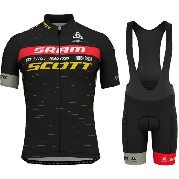 SCOTT ciclo Jersey ropa de ciclismo de verano conjuntos para hombres equipo de bicicleta conjunto deportivo traje de hombre Mtb pantalones cortos con pechera para bicicleta de montaña