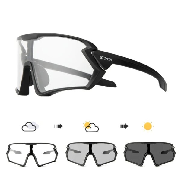 SCVCN, gafas de ciclismo para hombre, gafas de sol fotocromáticas para bicicleta de montaña, gafas de bicicleta de carretera, gafas de ciclismo polarizadas UV400 MTB