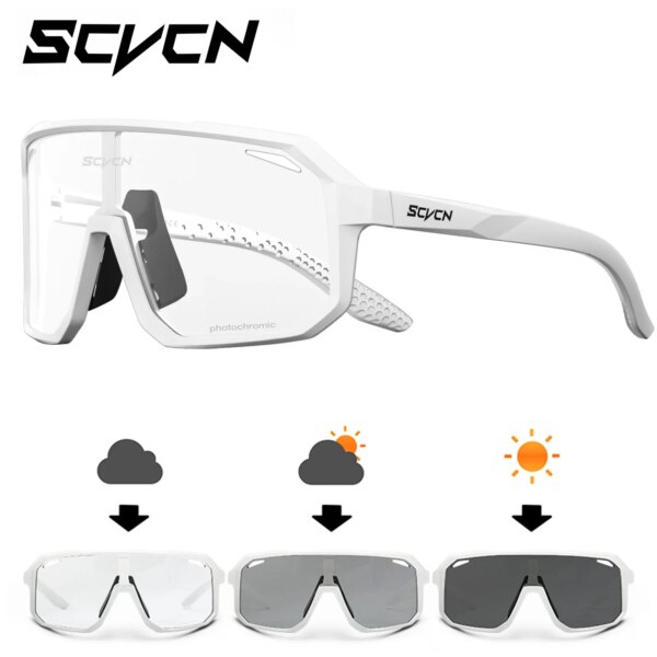 SCVCN Gafas de sol fotocromáticas para ciclismo, ciclismo al aire libre, gafas para bicicleta de montaña, para hombres y mujeres, gafas informales para senderismo a prueba de viento