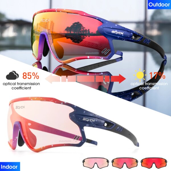 SCVCN gafas de sol fotocromáticas Red Bule, gafas de Ciclismo de Carretera MTB para hombres y mujeres, gafas deportivas para correr, gafas para bicicleta UV400