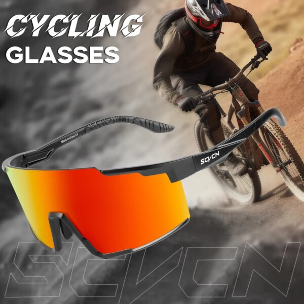 SCVCN Gafas deportivas UV400, gafas deportivas para bicicleta de montaña, gafas de ciclismo al aire libre, gafas de sol para ciclismo para hombres, gafas de sol MTB