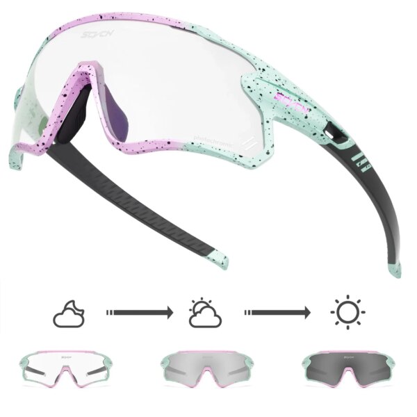 SCVCN UV400 Gafas deportivas para bicicleta de montaña, gafas deportivas para ciclismo, gafas de ciclismo al aire libre para hombre y mujer, gafas de sol para ciclismo MTB