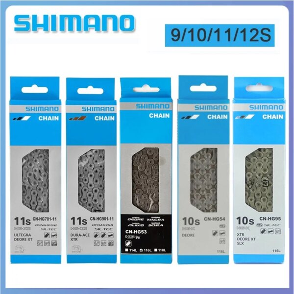 Cadenas de bicicleta SHIMANO DEORE originales HG40 HG53 HG54 HG701 HG901 M8100 M7100 HG601 cadena para bicicleta MTB corriente 9V 10V 11V 12V