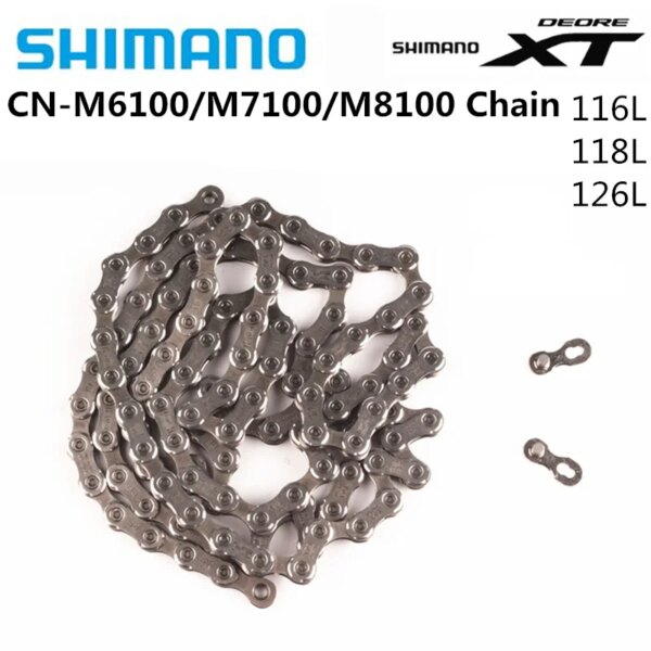 SHIMANO DEORE XTR CN M9100 XT M8100 SLX M7100 DEORE M6100 cadena 12s MTB cadena de bicicleta 116L 124L 126L bicicleta Original Shimano