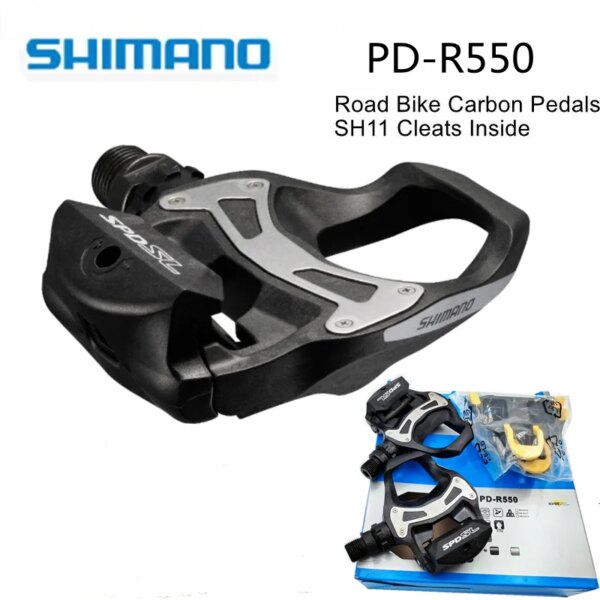 Pedal SHIMANO SPD-SL, pedales de PD-R550 originales, Pedal de carretera autoblocante R550, pedales de bicicleta de carretera con cala SH11, Pedal de bloqueo de ciclismo