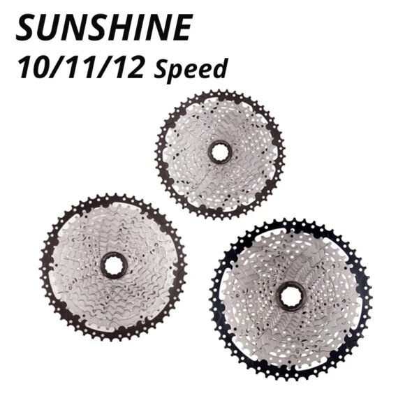 SUNSHINE-Cassette de 10 velocidades, 10S, 11S, 12S, rueda libre para bicicleta de montaña, 10V, 11V, 12V, 36/42/46/50T, 52T, para Deore M6000 M6100 SRAM