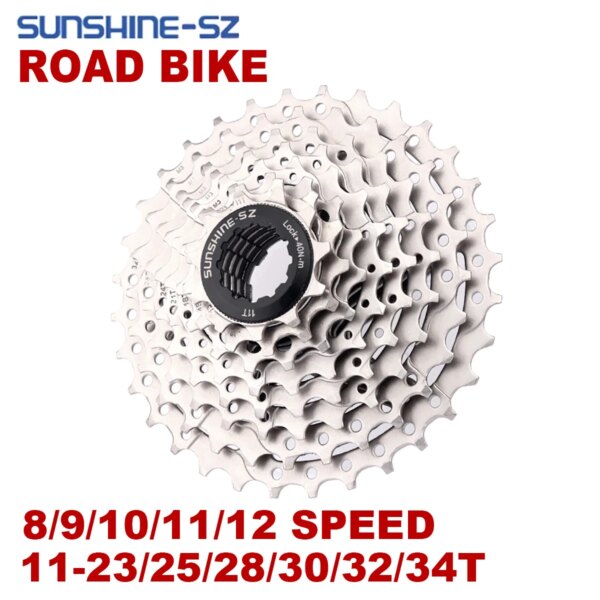 SUNSHINE-Cassette para bicicleta de carretera, 8/9/10/11/12 velocidades, 11V, 23T/25T/28T/30T/32T/34T/36T, rueda libre K7 10S, volante para SHIMANO HG