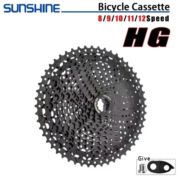 SUNSHINE MTB bicicleta Cassette negro 8/9/10/11/12 velocidad Velocidade bicicleta de montaña rueda libre 40/42/46/50/52T piñón para SHIMANO