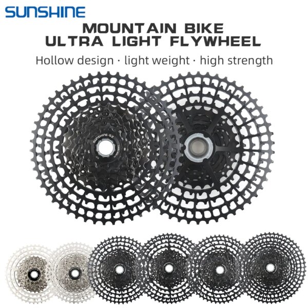 SUNSHINE-Cassette ultraligero para bicicleta de montaña, 10, 11, 12 velocidades, MTB K7, 46T, 50T, 52T, 11/12 velocidades, HG, Compatible con SHIMANO