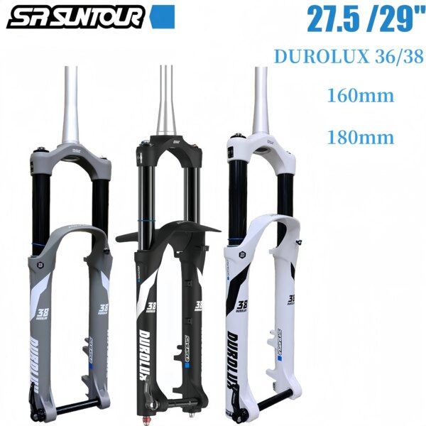 Horquilla delantera para bicicleta de montaña SUNTOUR DUROLUX, horquilla DH con caída de velocidad todoterreno, 27,5 pulgadas, 29 pulgadas, 160mm, 180mm, horquilla BOOST de viaje