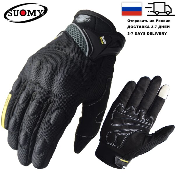 SUOMY guantes de verano para motocicleta con pantalla táctil, guantes de carreras con dedos completos/escalada/ciclismo/equitación, guantes deportivos a prueba de viento para Motocross Luvas